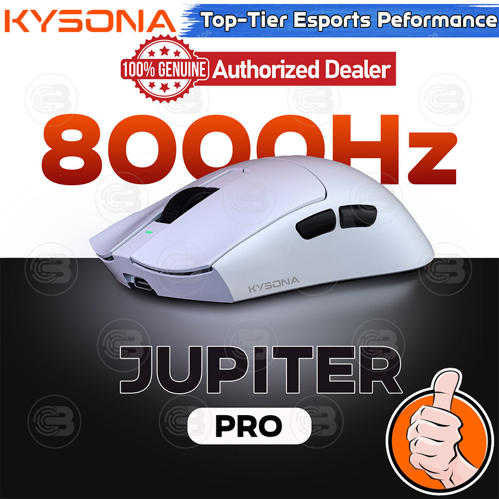 [CoolBlasterThai] KYSONA JUPITER Pro White 8K PAW3395/49± 3G/26000 DPI Gaming Mouse (1-Y Waranty)