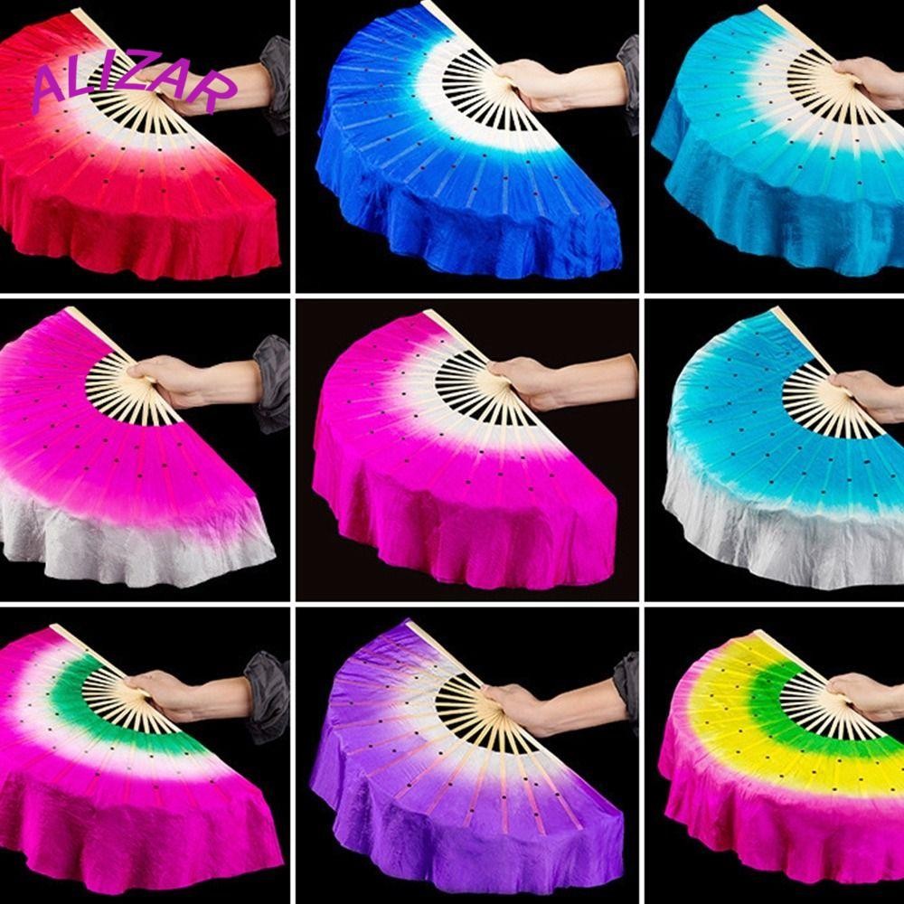พัดผ้าไหม ALIZAR ขนาด 40 ซม. สีไล่ระดับสวยงาม ผลิตจากไหมเรยอนคุณภาพดี