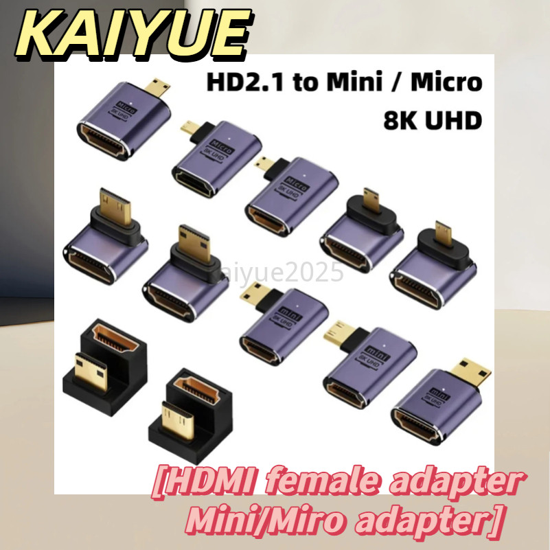 90 มุมขวา 270 องศาชายกับหญิงแปลง 8K HD Connector Mini / Micro HDMI-ใช้งานร่วมกับ Adapterr - Compatible Extender KY68