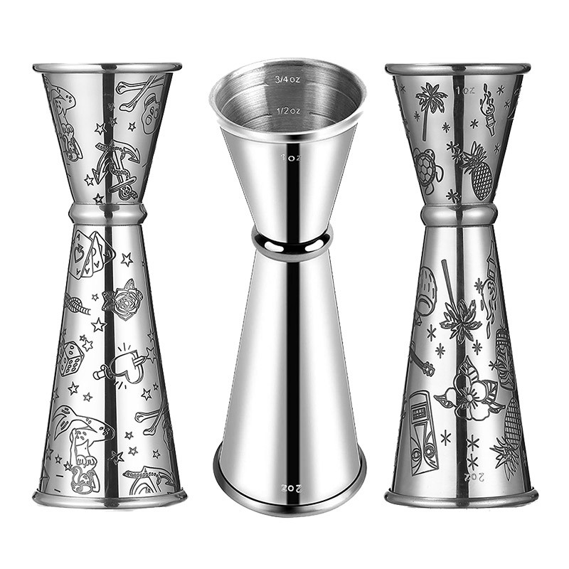 Double Jigger for Bartending, Cocktail Jigger 2 oz 1 oz | Cocktail Measuring Cup Japanese Jigger Sho