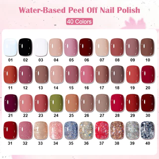 10ml สีสัน Water-ฐานเล็บ 40 สี Air Dry Peel Off เล็บสําหรับเล็บ DIY ยาวนานอุปกรณ์ภาพวาดเคลือบเงา