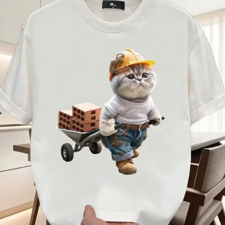 2025 NEW 2025 European Station Trendy Brand Slim Fit Short Sleeve T-Shirt for Men Summer New Fun Bri