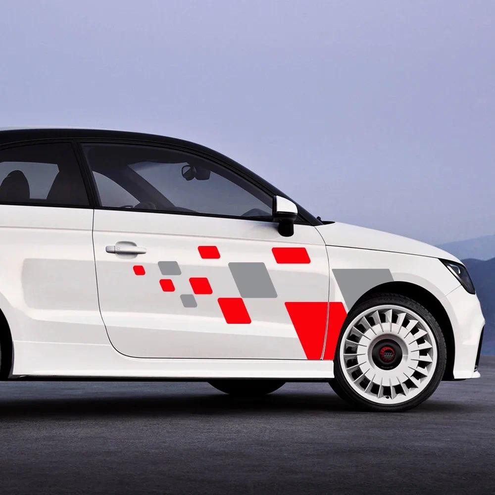 รถแข่งจัดแต่งทรงผม Sport Squares สติกเกอร์รูปลอกอุปกรณ์เสริมสําหรับ Audi A1 8X GB GBA Sportback Quat