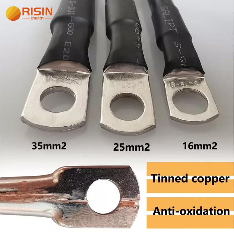 Custom 8AWG 6AWG 4AWG Terminal Lugs สายรัดสายไฟ PVC อินเวอร์เตอร์พลังงานแสงอาทิตย์สายไฟแบตเตอรี่
