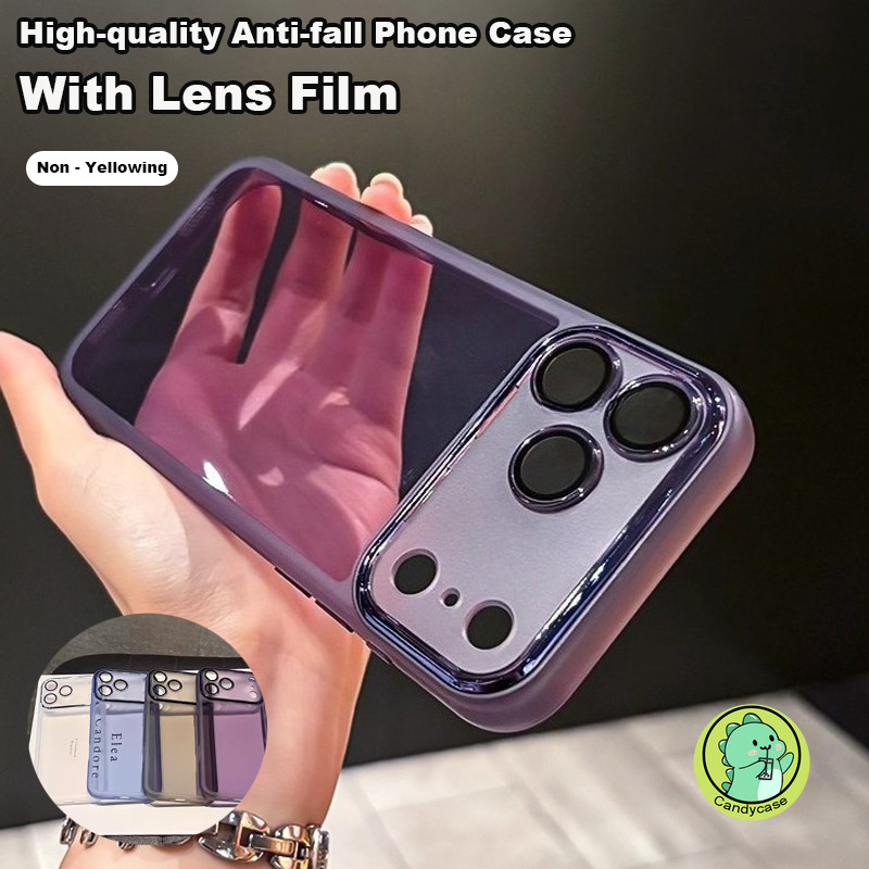 เคสโทรศัพท์พร้อมเลนส์สําหรับ OPPO Reno 14 14F 13F 13 12 12F 11 11F 10 9 8 Pro Plus Lite 8Z 5G 4G หรูหราน่ารัก Simple Hard ปลอกกันกระแทกปลอก