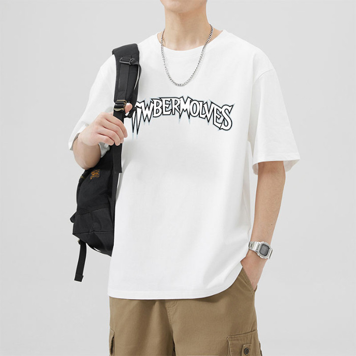 High-end Loose Short Sleeve2025Mercerized Clothing new Men's T-Shirt23Heavyweight Trendy Brand Soft 