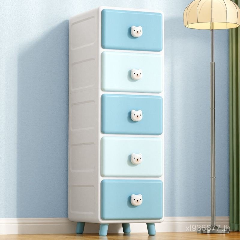 ตู้พลาสติกกล่องเสื้อผ้าที่เก็บของเล่นขนมหลายชั้นตู้เก็บของเด็กลิ้นชักตู้เก็บของ zv1ล