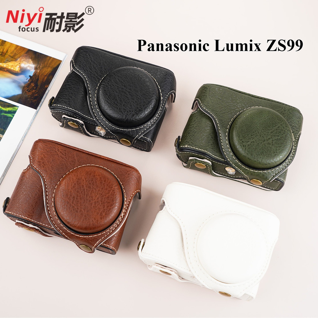 Lumix ZS99 หนัง Faux Full Body Case สําหรับ Panasonic Lumix ZS99 Protrector ฝาครอบกระเป๋าด้านล่างเปล
