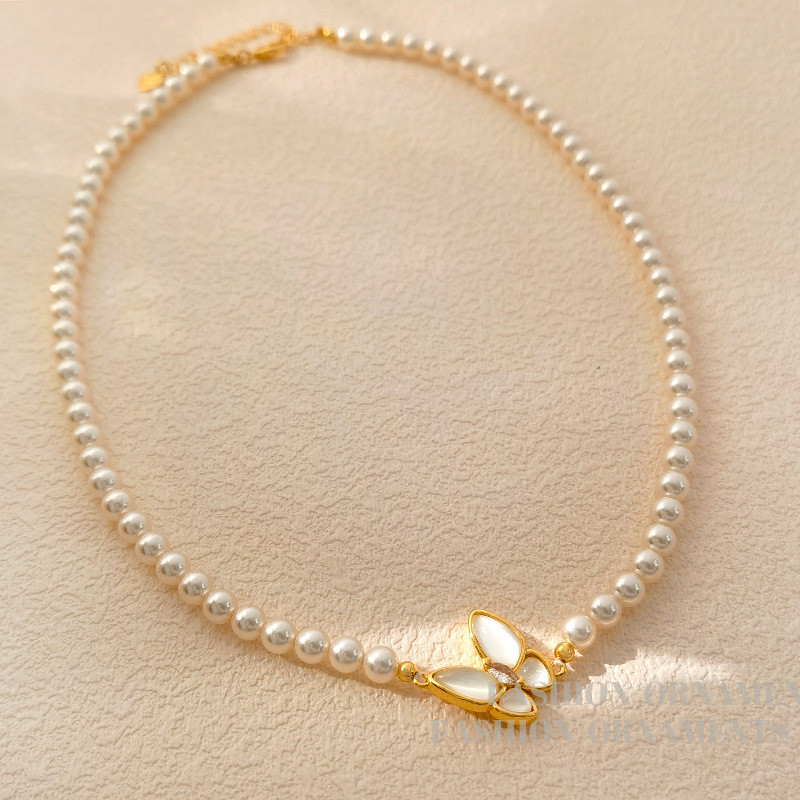 KZ Jewelry สร้อยคอมุกพร้อมจี้ผีเสื้อ คอลเล็กชันระดับไฮเอนด์ XM2S