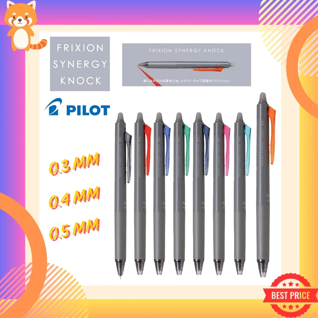 Pilot Frixion Synergy Knock รุ่นใหม่ล่าสุด ปากกาลบได้ 0.3 และ 0.4mm ของแท้ นำเข้าจากญี่ปุ่น หัวแหลม