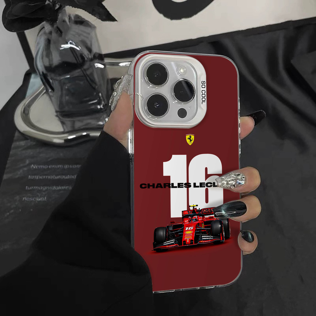 เคสไอโฟนiPhone 17 Pro MaxF1 ชาร์ลส์ เลอแคลร์Simple สีทึบ Frosted Electroplate เลนส์ป้องกันเคสโทรศัพท์สําหรับ iPhone 17 Pro Max 16 15 14 13 12 11 7 8 Plus X Xr Xs Max - รูปที่ 2