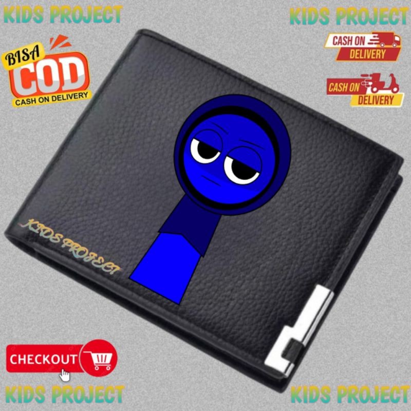 JEVIN Incredibox Sprunki Childrens Wallet - กระเป๋าสตางค์แบบพับได้สีดําสําหรับเด็กชายและเด็กหญิง