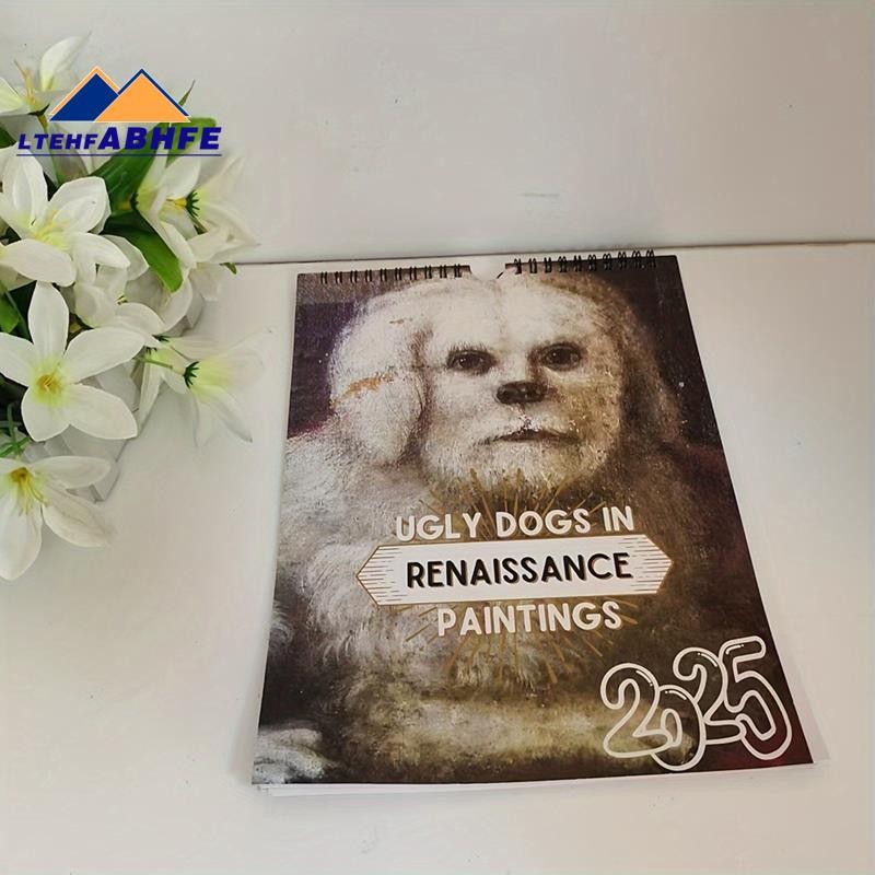 [ขายร้อน L]Renaissance Calendar,2025 Wall Calendar Art - พิเศษหนาทนทาน Ugly Dog Wall Calendar สําหรั