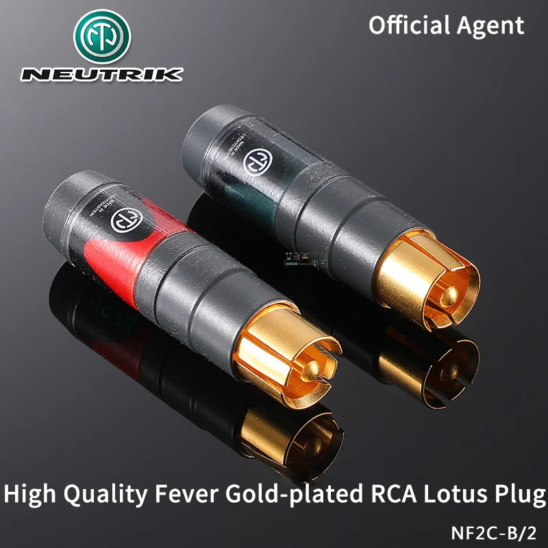 NEUTRIK ProFi ปลั๊ก RCA NF2C-B/2 Professional DIY Phono Plug HIFI AV Cable Connector RCA Lotus Head Telescopic ปลั๊กเคลือบทอง