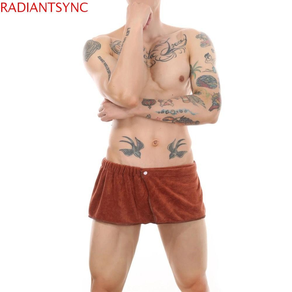 RADIANTSYNC Men Wearable Bath Towel, Long Solid Color Shower Towel, Multi Size Wearable Short Towel 