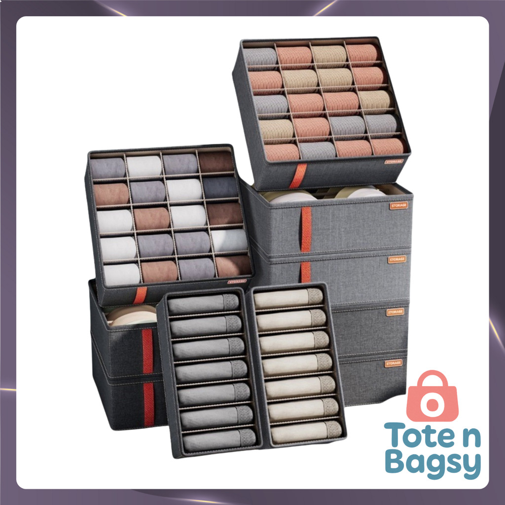 TT 6/7/11Slots หอพักตู้เสื้อผ้าสําหรับถุงเท้าบ้านแยกชุดชั้นในกล่องเก็บ Bra OrganizerFoldableDrawer