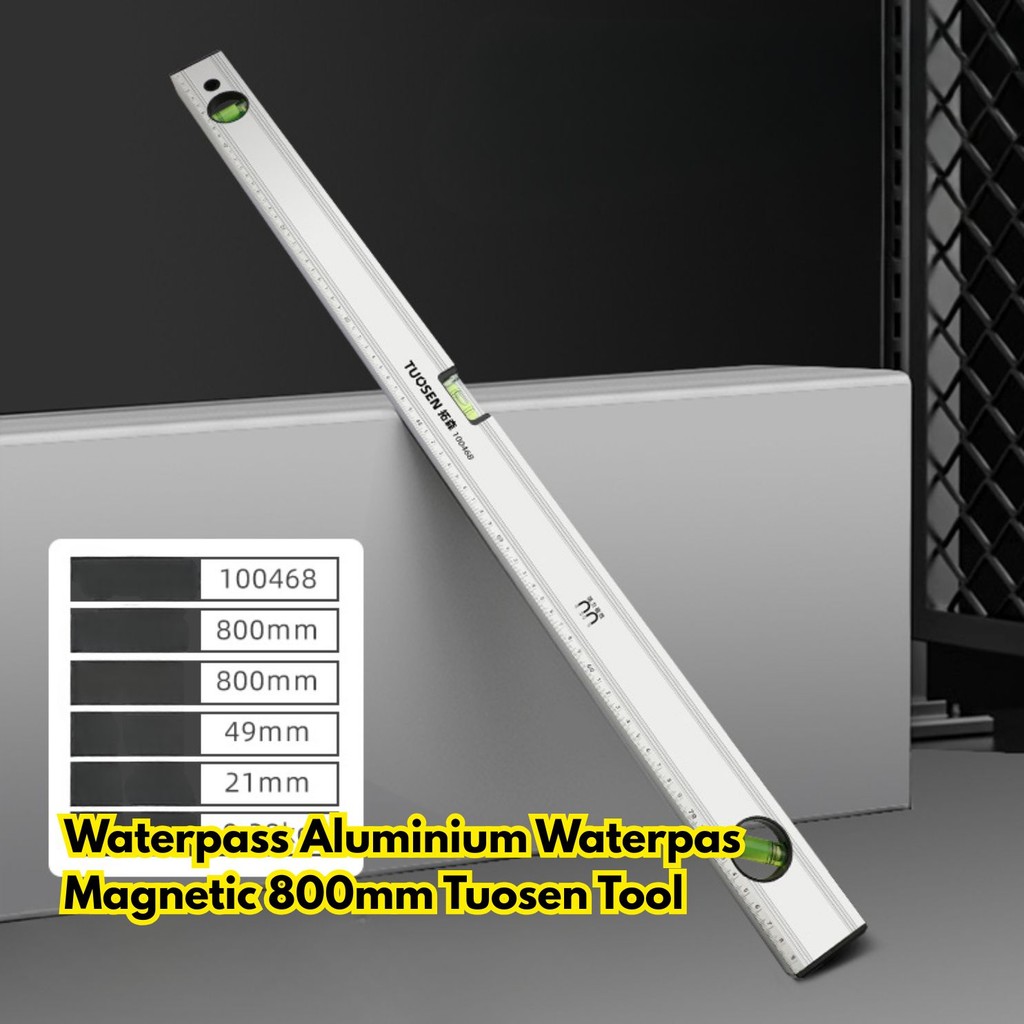 Waterpass อลูมิเนียม Waterpas BR201 800mm เครื่องมือ Tuosen Magnetic