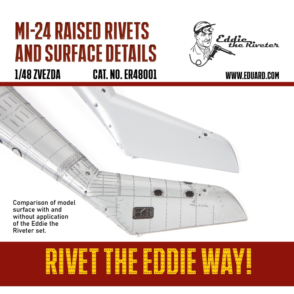 EDUARD EDUARD ER48001 1/48 Mi-24V นูนเล็บผิวสติกเกอร์ดาวแดง
