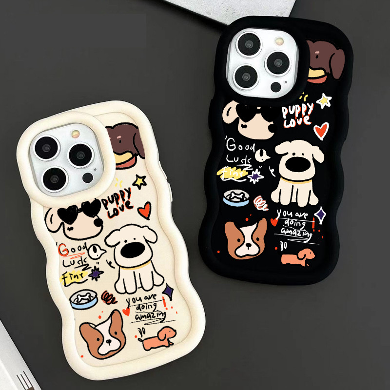 เคสสุนัข Graffiti น่ารัก Samsung M55 M15 M54 M14 M34 F34 F23 F54 F15 M06 F55 C55 S24FE S23FE S24Ultr