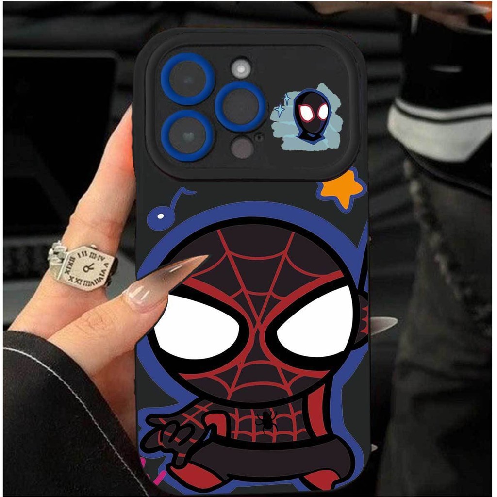 การ์ตูนการ์ตูนหัวใหญ่ Spider รุ่น Q เคสโทรศัพท์เหมาะสําหรับ iPhone 17PROMAX กันกระแทก 16PROMAX 17 16