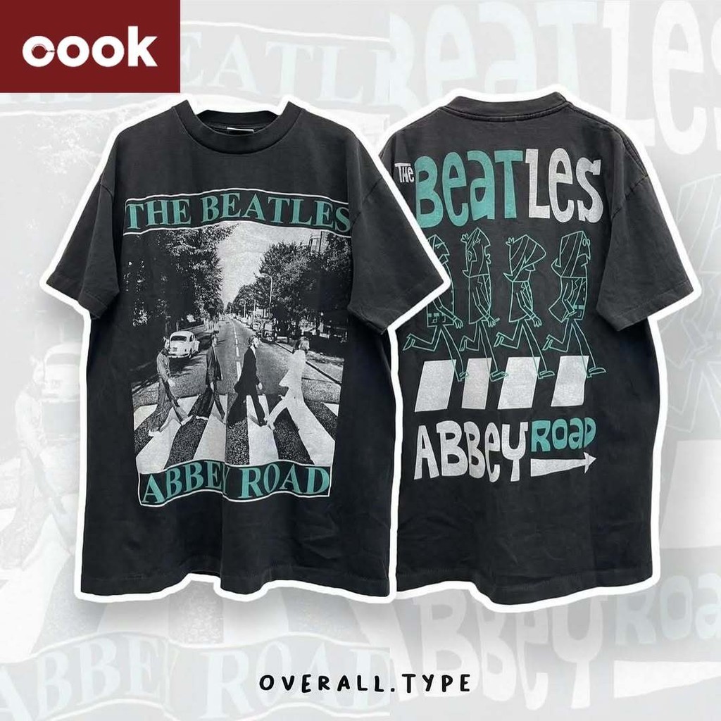 the beatles เสื้อยึด ผ้าเทคโนโลยี Sorona จากอเมริกา พิมพ์ลาย abbey road เสื้อยืด oversize เหมาะ ผู้หญิง และ ผู้ชาย #540