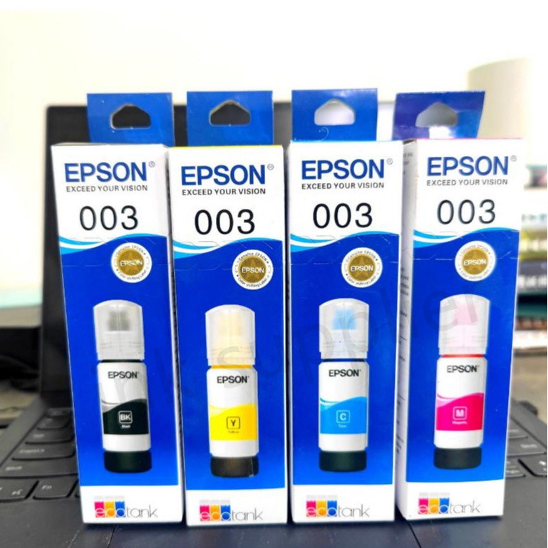 EPSON 003 หมึกแท้ 100% (พร้อมกล่อง）Original ใช้กับเอปสันรุ่น L1110 L1210 L1250 L1256 L3100 L3101/L3250 /L3256 /L5190
