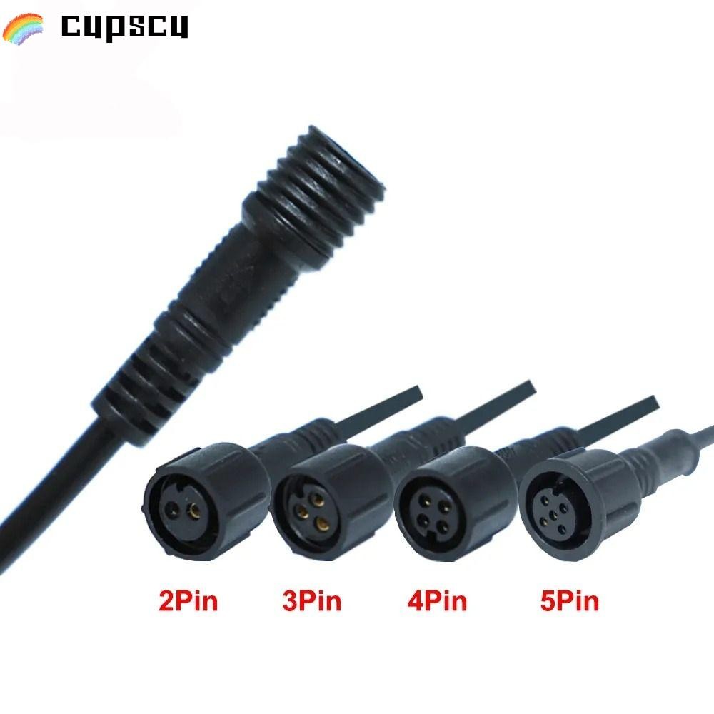 CUPSCU ชายหญิง LED Connector, IP67 20 ซม.2Pin 3Pin 4Pin แจ็ค, LED Light Connector สายสีดํา 2Pin 3Pin