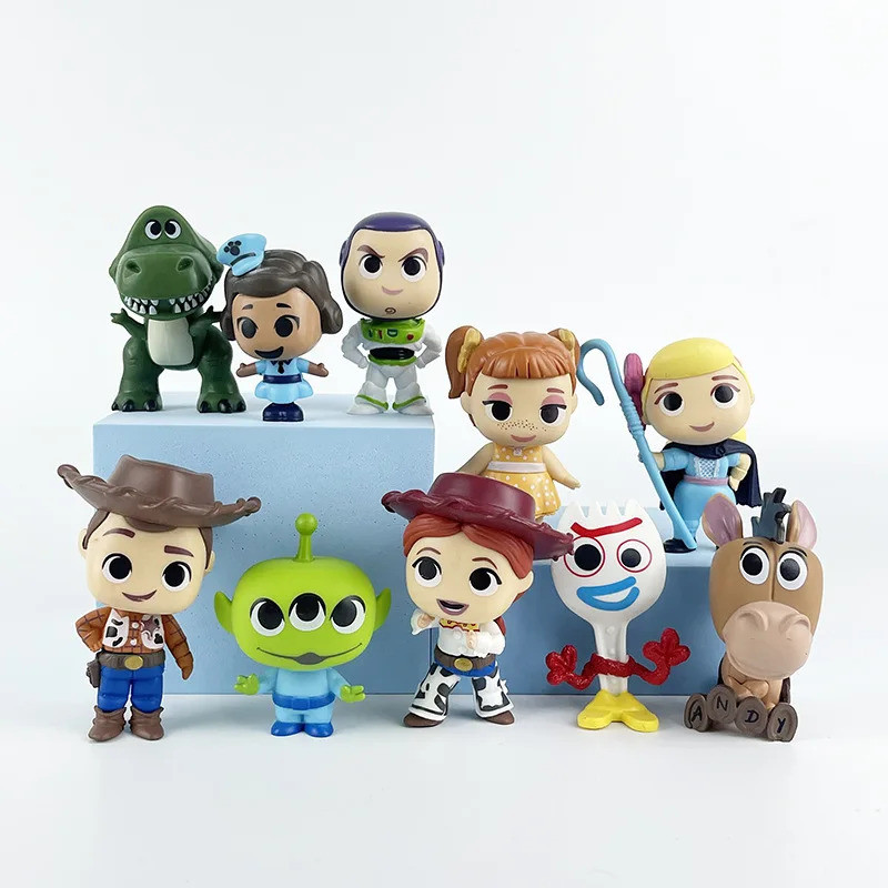 Toy Story 4 Woody Buzz Lighty Forky Rex Action Figures Collection Mini ตุ๊กตาของเล่นเด็กสําหรับของขว