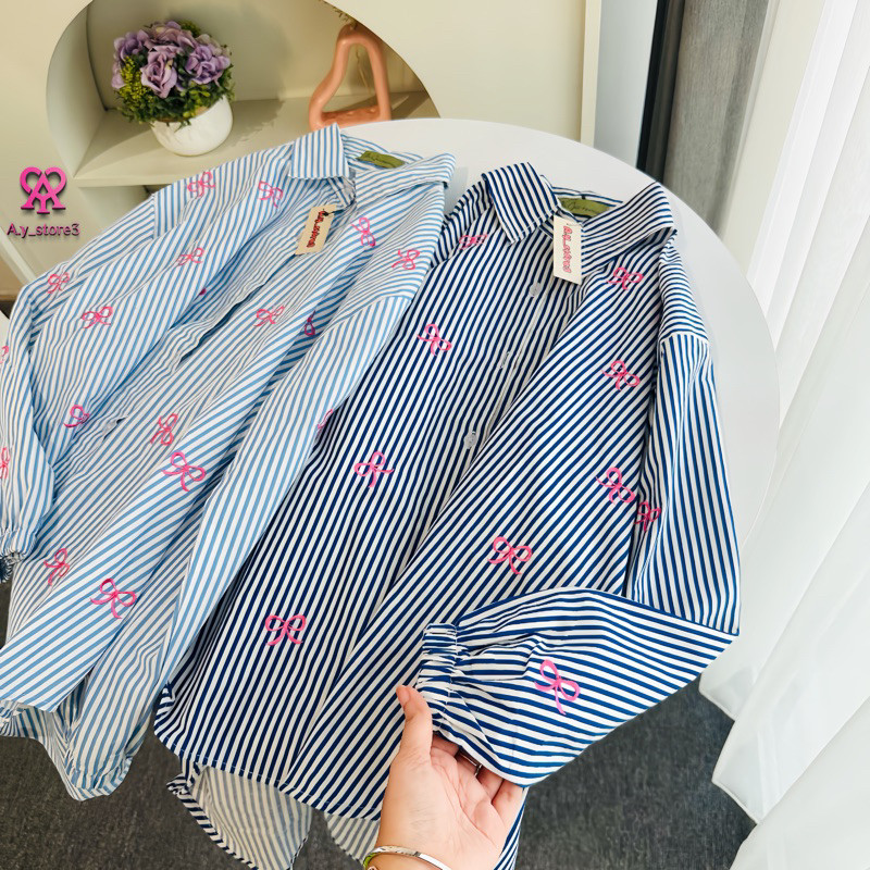 KATUN Coquette ปักริบบิ้นลายเสื้อลายผ้าฝ้าย bv-00