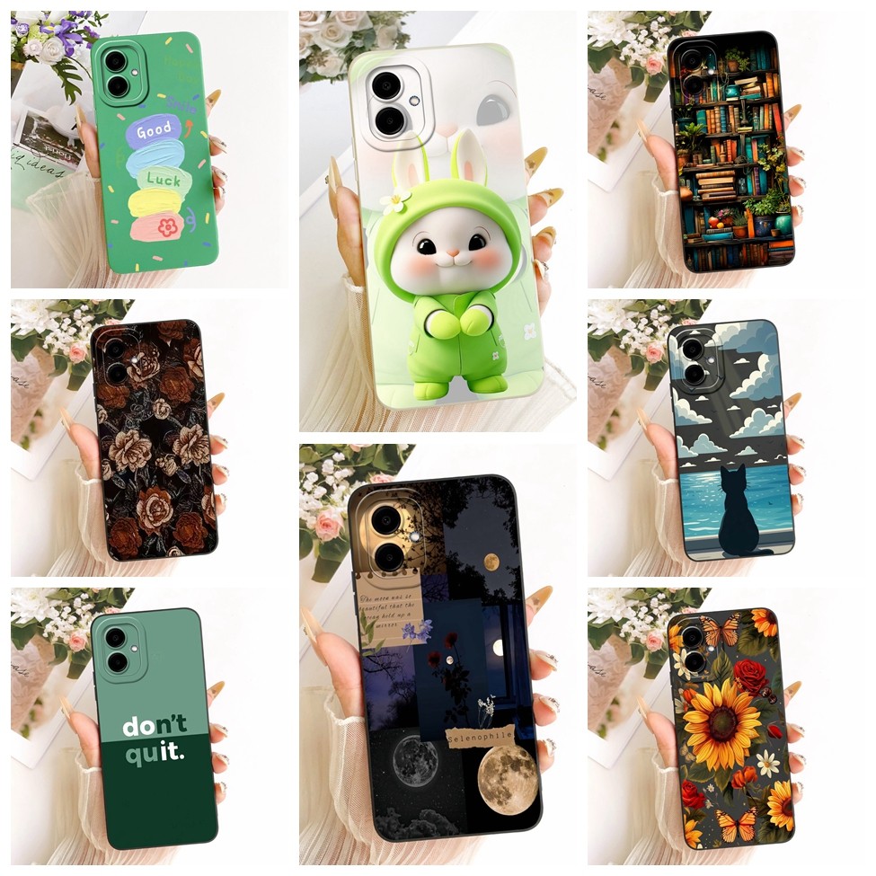 สําหรับ Samsung A06 4G ปลอก SM-A065F ซิลิโคนแฟชั่นหรูหรา Kawaii น่ารัก 2D ทาสีเคสโทรศัพท์สําหรับ Sam