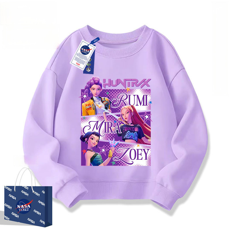 เสื้อแขนยาวคอกลม สไตล์ใหม่สำหรับสาวๆ ฤดูใบไม้ผลิและใบไม้ร่วง