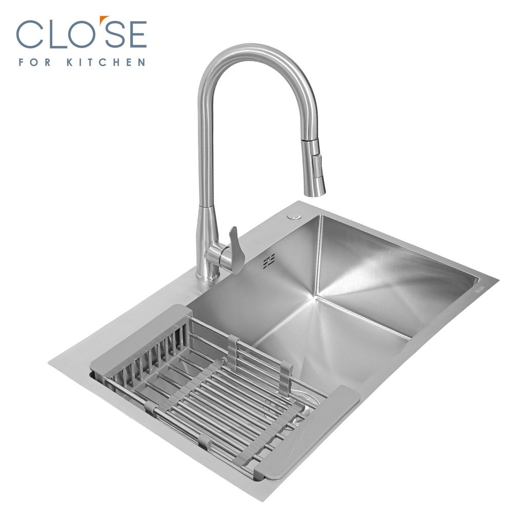 GlobalHouse CLOSE อ่างล้างจาน 1 หลุมไม่มีที่พัก SS304 75x45x22 ซม. ATHENS-75 สินค้าของแท้คุณภาพดี