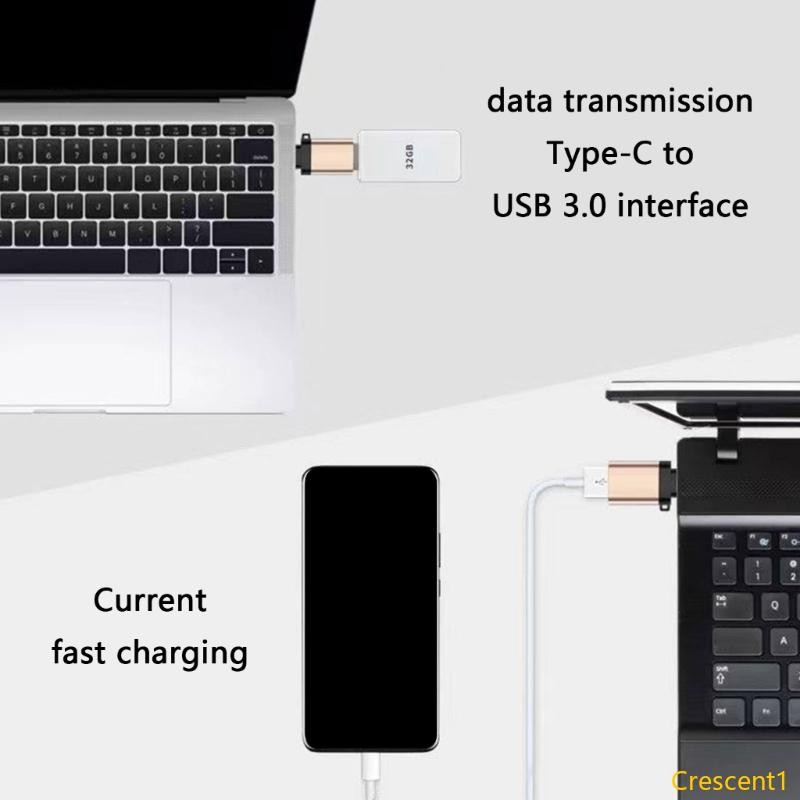 Crescent1 ตัวแปลง OTG Type C แบบพกพารองรับการส่งสัญญาณข้อมูลความเร็วสูง