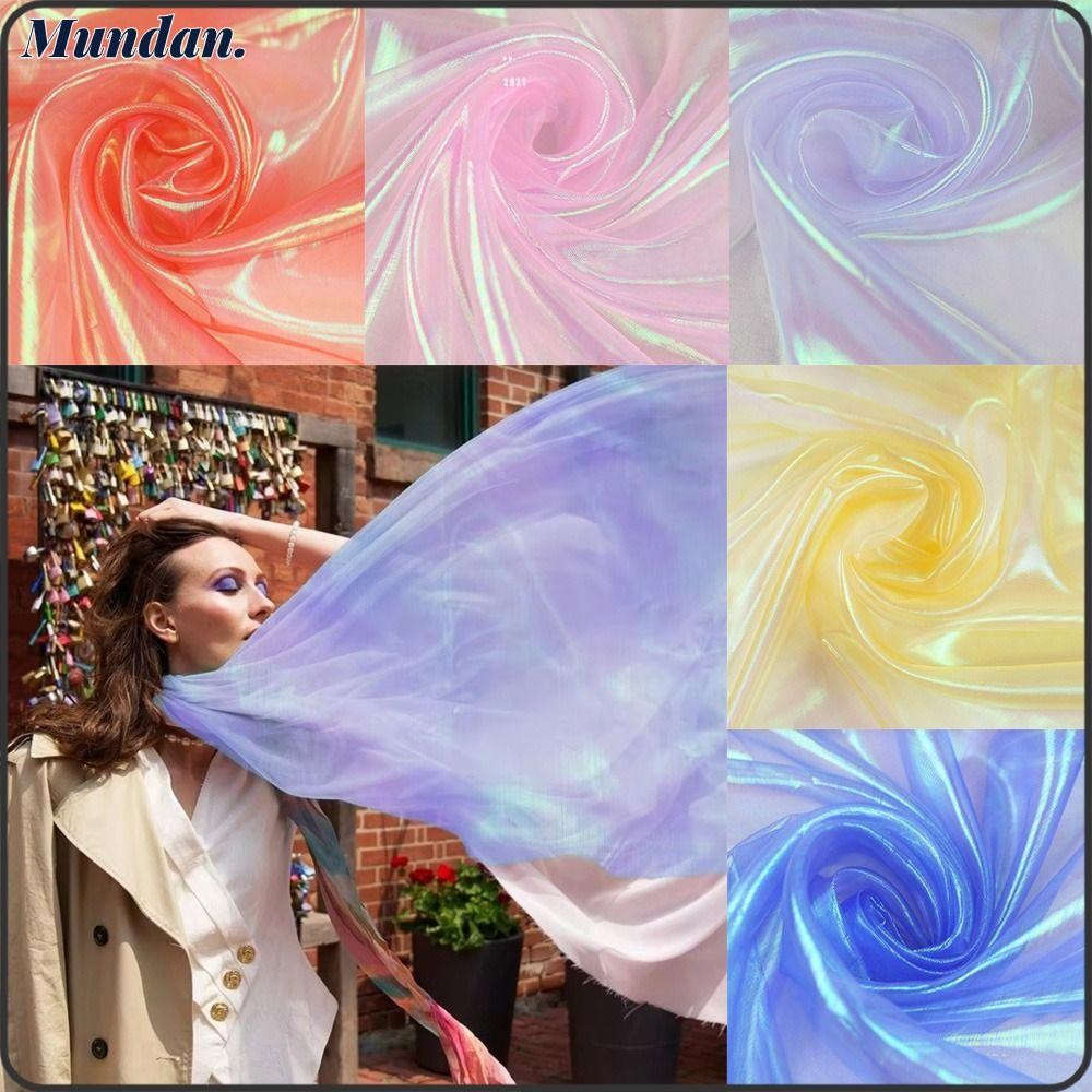 MUNDAN Laser Tulle, ผ้า Organza บางเงา, ตกแต่ง Tulle โปร่งใส Soft Tulle ผ้า Stage