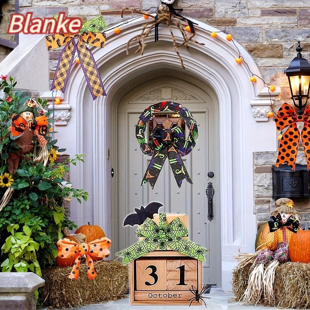 ริบบิ้น BLAKE 5Yards, 5Yards Dot Print งานฝีมือเย็บผ้า DIY, แฟชั่น Spider Pumpkin Handmade Ribbon ห่