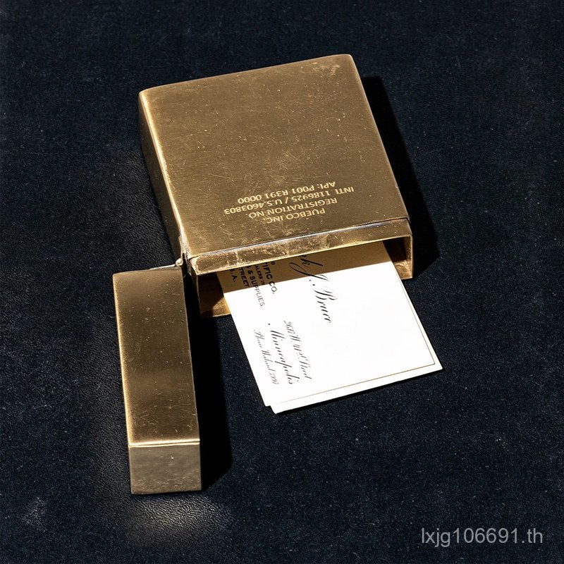 ญี่ปุ่น PUEBCO ทองเหลืองกรณีการ์ด Made in India ธุรกิจผู้ถือบัตรกล่องเก็บบุหรี่เล่นการ์ดกล่องโลหะ