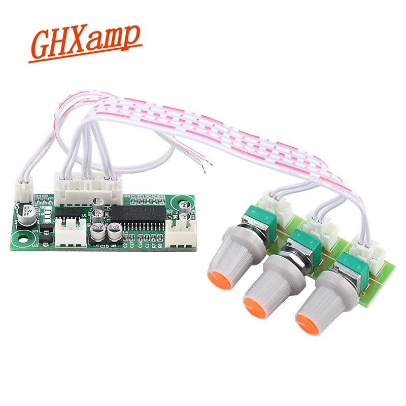 GHXAMP PT2313/TM2313 ดิจิตอลเครื่องขยายเสียงเสียง Mini Preamplifier เบสทวีตเตอร์แผง DC12V 61*26 มม.