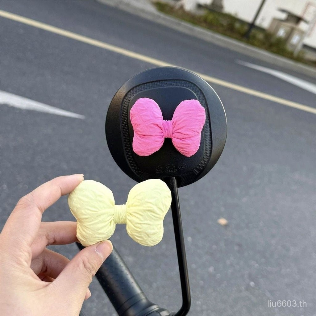 Bowknot กระจกมองหลังตกแต่งแบตเตอรี่อุปกรณ์ตกแต่งรถยนต์ไฟฟ้ารถจักรยานยนต์น่ารักรถจักรยานยนต์ Gadget 2