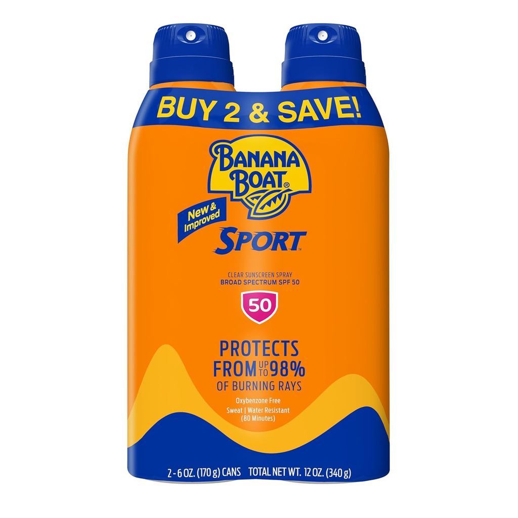 Banana Boat Sports Super Effective Sunscreen Spray SPF50 | สเปรย์กันแดด Banana Boat SPF50, กันน้ํา, 