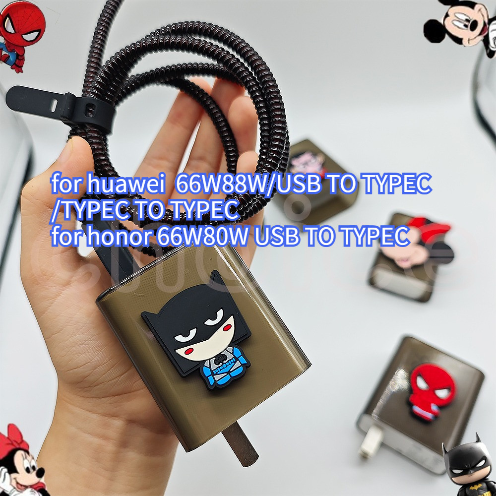 ใหม่การ์ตูน herocase สําหรับ huawei Mate 70 66W HW P60 Pro 88W สําหรับ Honor X9c x9d 66w X70 80W 1M สายป้องกันสาย