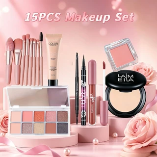 COD Makeup Set ชุดเครื่องสำอาง 14 ชิ้น ครบเซ็ต อายแชโดว์+แปรงแต่งหน้า+ดินสอคิ้ว+อายไลเนอร์+ลิปทินท์ ใช้แต่งหน้าประจำวัน
