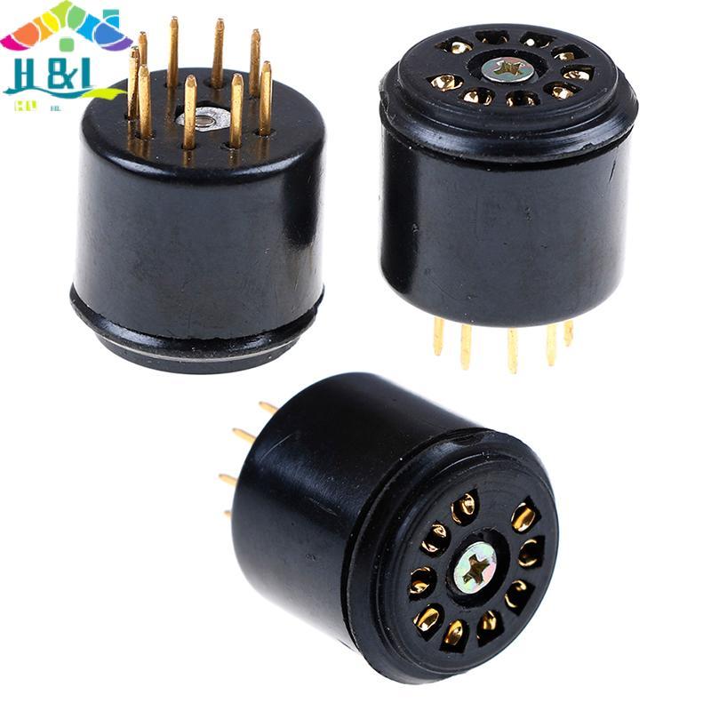 H&L 2x ชุบทอง 9pin bakelite tube soet Tester saver สําหรับ 12AX7 ECC83 5670 6DJ8 {th}