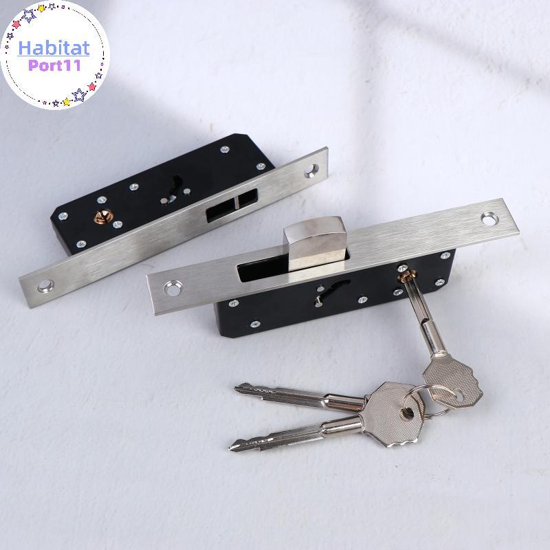 HabitatPort ประตูบานเลื่อน Hook Lo Heavy Duty อลูมิเนียมหน้าต่าง Security Lo พร้อมคีย์สําหรับไม้ประตูกลางแจ้ง Yard ความปลอดภัย th