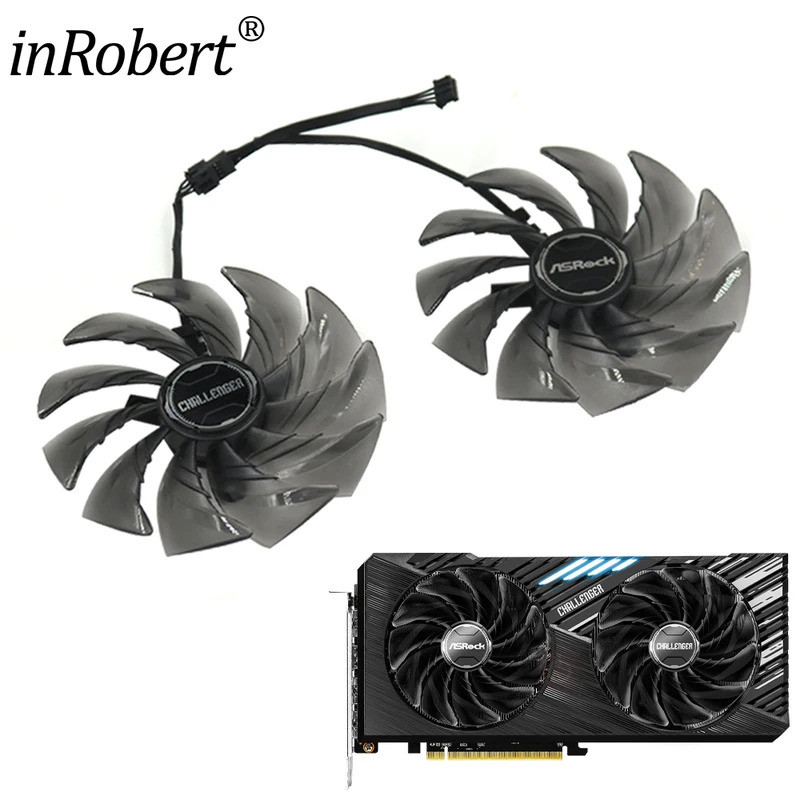 *ร​X7600XT CF1010H12S พัดลมการ์ดสําหรับ Asrock RX 7600 XT CHALLENGE กราฟิกการ์ดพัดลม Shell-
