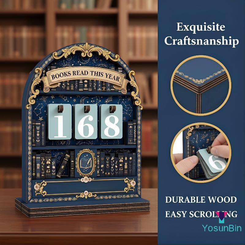 YosunBin] Yearly Book Counter Traer Set Tras Up ถึง 999 หนังสือสําหรับอ่าน Habita Builder Reader Ach