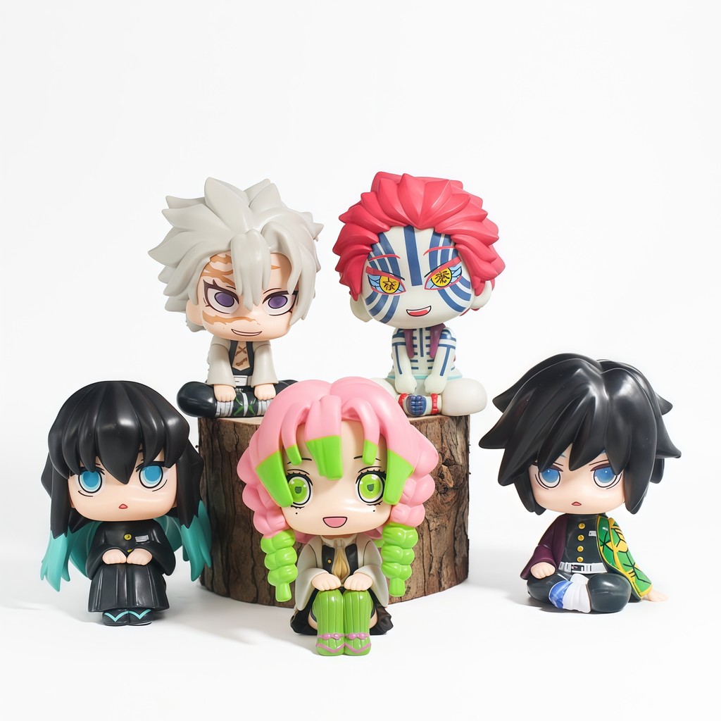 11 ซม.Q ตุ๊กตาเสาลม Enma Akaza Giyu Tomioka Tamoyo Himiko ตุ๊กตาเครื่องกล่องจอแสดงผลของเล่นรูป