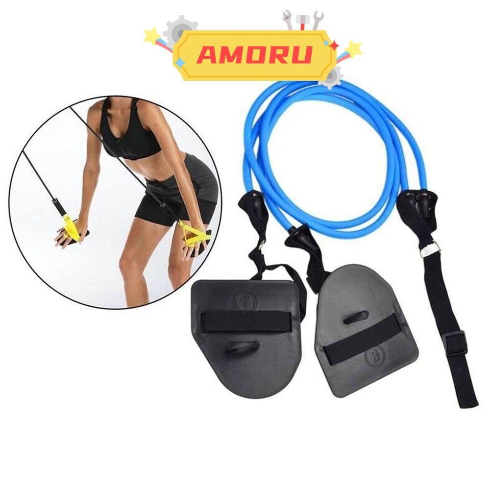 AMOR12U7 20-60LBS Hand Webbed Paddle ฟิตเนสยืดดึงเชือกกลางแจ้ง Gym Professional Freestyle