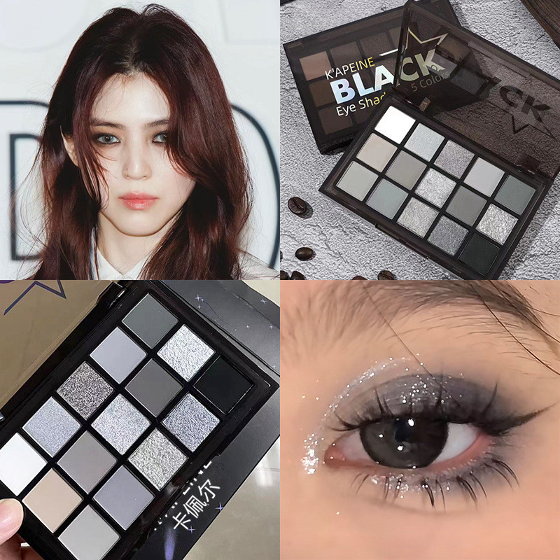 [XT] 15 สี Dark Night Elf อายแชโดว์ง่ายต่อการสี Pearlescent Matte Dark Color Smoky แต่งหน้า