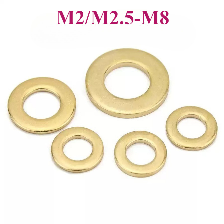 แหวนรองแบน/ แหวนรอง  M2-M8  ทองแดง (20-200pcs) 【LBLLS1】