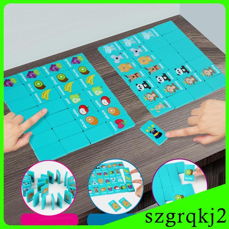 [Szgrqkj2] 36 ชิ้นไม้ Dominos Fine Motor Skill ของเล่นเพื่อการศึกษาทักษะความรู้ความเข้าใจไม้ Dominos